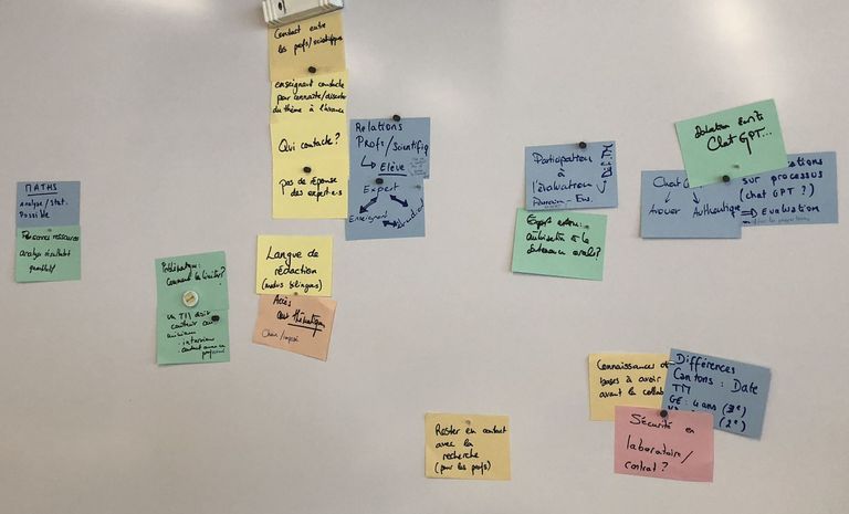 Brainstorming lors de l'atelier Think with SCIENTISTS Brainstorming lors de l'atelier Think with SCIENTISTS