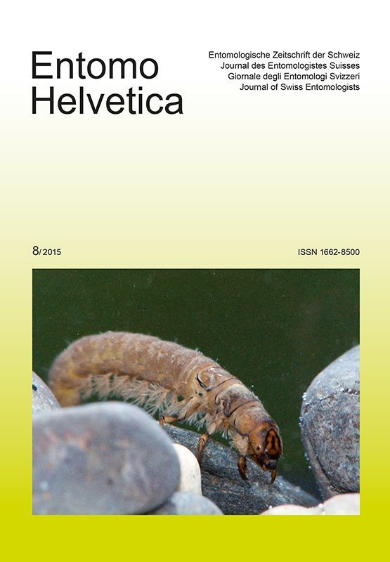Entomo Helvetica 2015/8: Titelseite Entomo Helvetica 2015/8: Titelseite