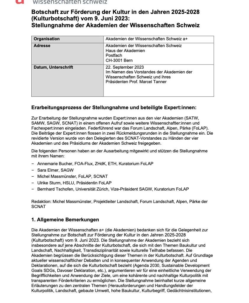 Foto Titelseite Stellungnahme Kulturbotschaft Foto Titelseite Stellungnahme Kulturbotschaft