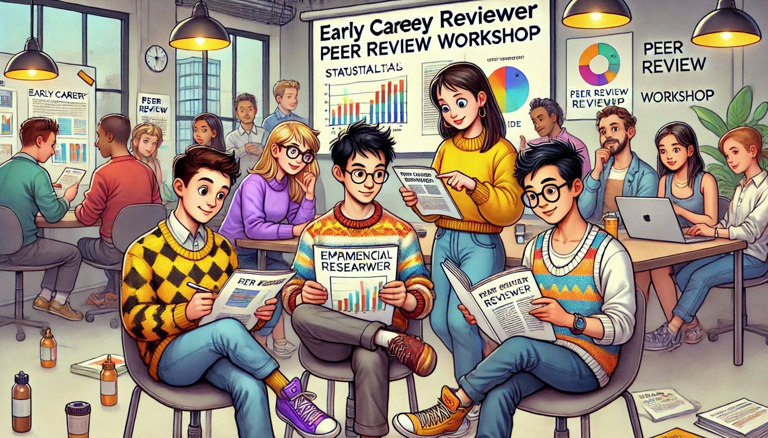 Generated with DALLE - young researchers attending a peer review workshop Generated with DALLE - young researchers attending a peer review workshop