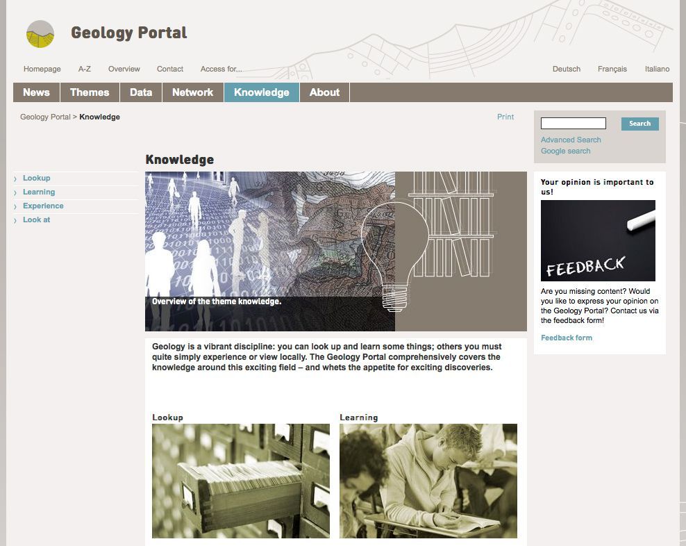 The Geology Portal: The information platform of the Swiss geology community The Geology Portal: The information platform of the Swiss geology community