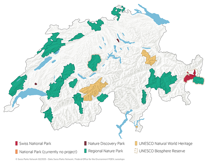 Karte Netzwerk Schweizer Pärke Karte Netzwerk Schweizer Pärke