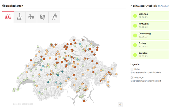 Portal «Hydrologische Daten und Vorhersagen» des BAFU Portal «Hydrologische Daten und Vorhersagen» des BAFU