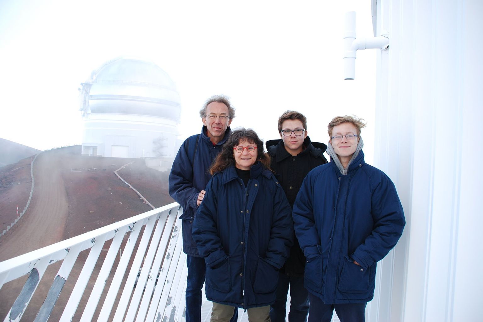 Corinne Charbonnel with her husband Daniel Schaerer and their two sons in front of the Canada-France-Hawaii telescope on the summit of the extinct volcano Mauna Kaa in Hawaii. The Centre National de la recherche scientifique (CRNS), a French research institution for which Corinne Charbonnel used to work, is a partner of the telescope. To balance her professional activities, the scientist pursues a number of hobbies, including reading, hiking, yoga and making music with her electric guitar. Corinne Charbonnel with her husband Daniel Schaerer and their two sons in front of the Canada-France-Hawaii telescope on the summit of the extinct volcano Mauna Kaa in Hawaii. The Centre National de la recherche scientifique (CRNS), a French research institution for which Corinne Charbonnel used to work, is a partner of the telescope. To balance her professional activities, the scientist pursues a number of hobbies, including reading, hiking, yoga and making music with her electric guitar.
