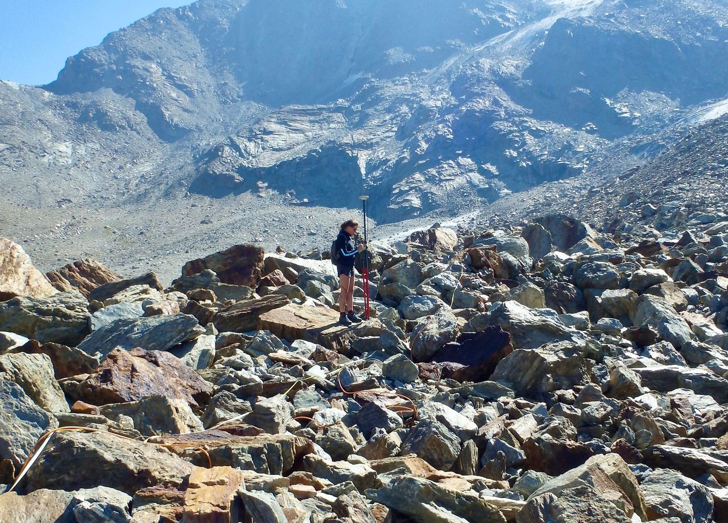 Mesures GPS au glacier rocheux de Gruben, Saastal Mesures GPS au glacier rocheux de Gruben, Saastal
