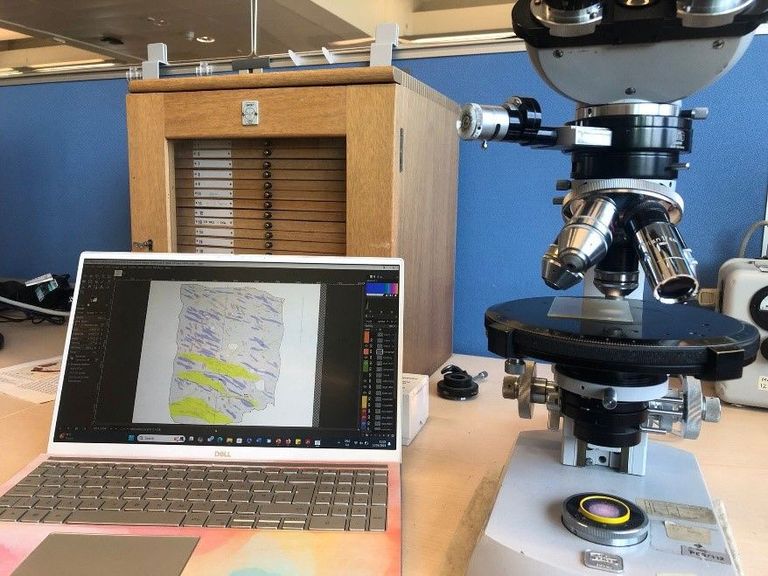 Working map of microstructures from a thin section Working map of microstructures from a thin section