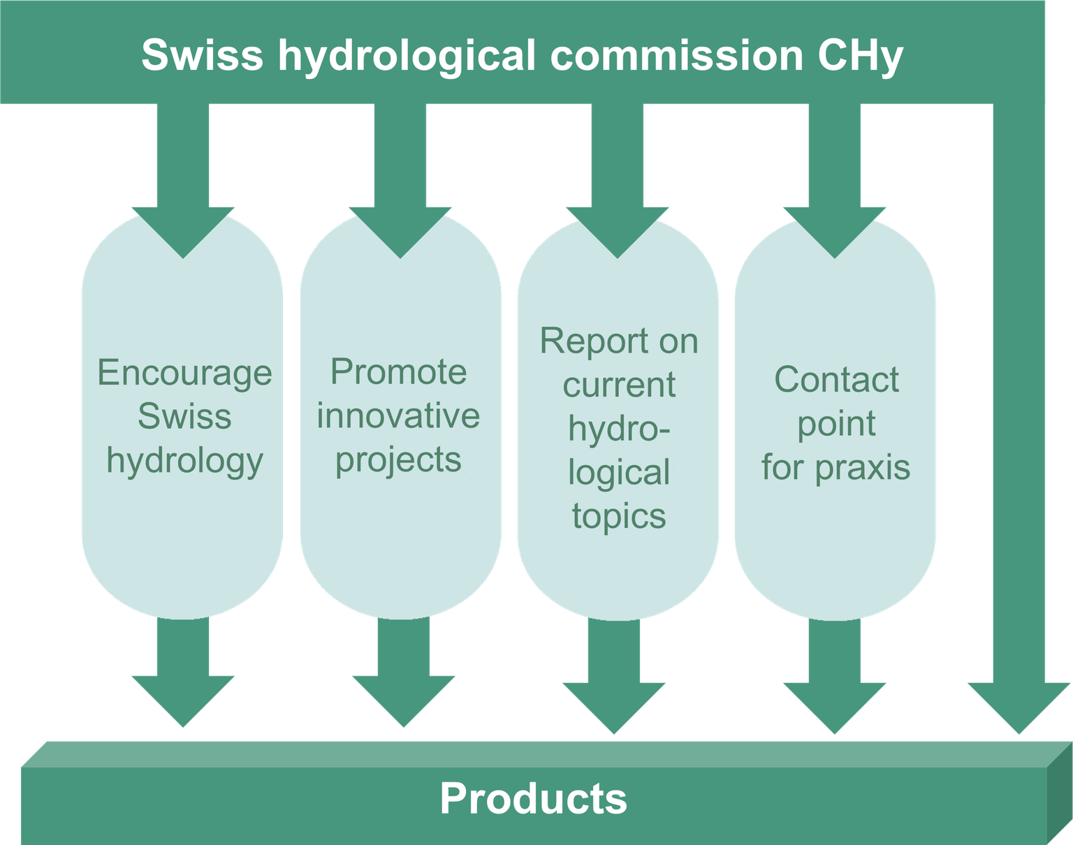 Four pillars of the activities of the Swiss Hydrological Commission Four pillars of the activities of the Swiss Hydrological Commission