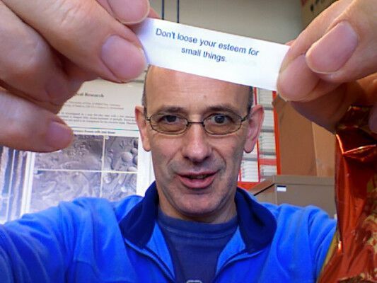 Paul and a line from the most important fortune cookie of his life: ‘Don't loose your esteem for small things’. Image courtesy Paul Walther. Paul and a line from the most important fortune cookie of his life: ‘Don't loose your esteem for small things’. Image courtesy Paul Walther.